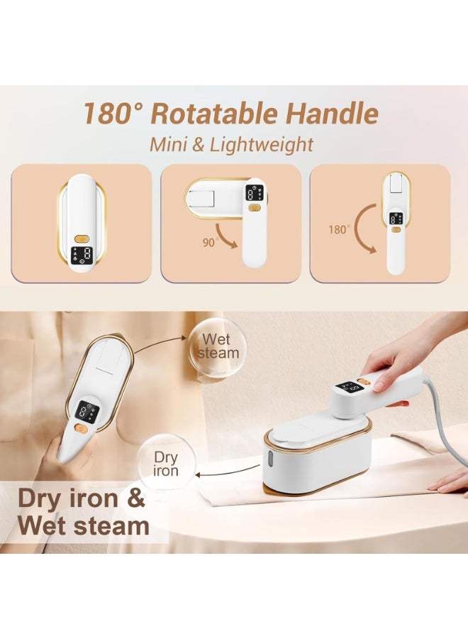 Celeritek Portable Steamer Iron for Clothes - 1200W Handheld Size Portable Steamer, 3 Steam Levels with LCD Screen, 10S Fast Heat-up, for Dress Shirt Home Travel - Image 4